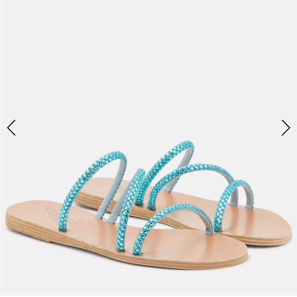 Ancient Greek sandals Polytimi Embellished Leather Sandals